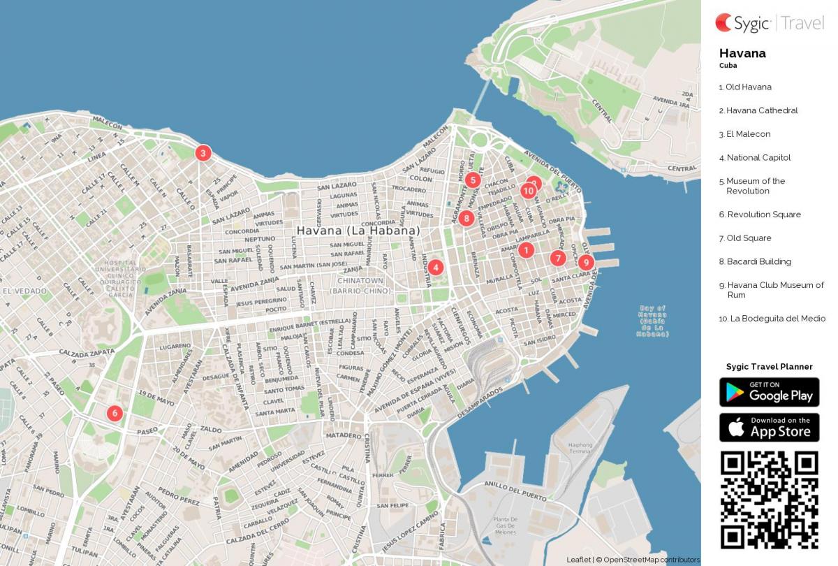 street map nga Havana turistike