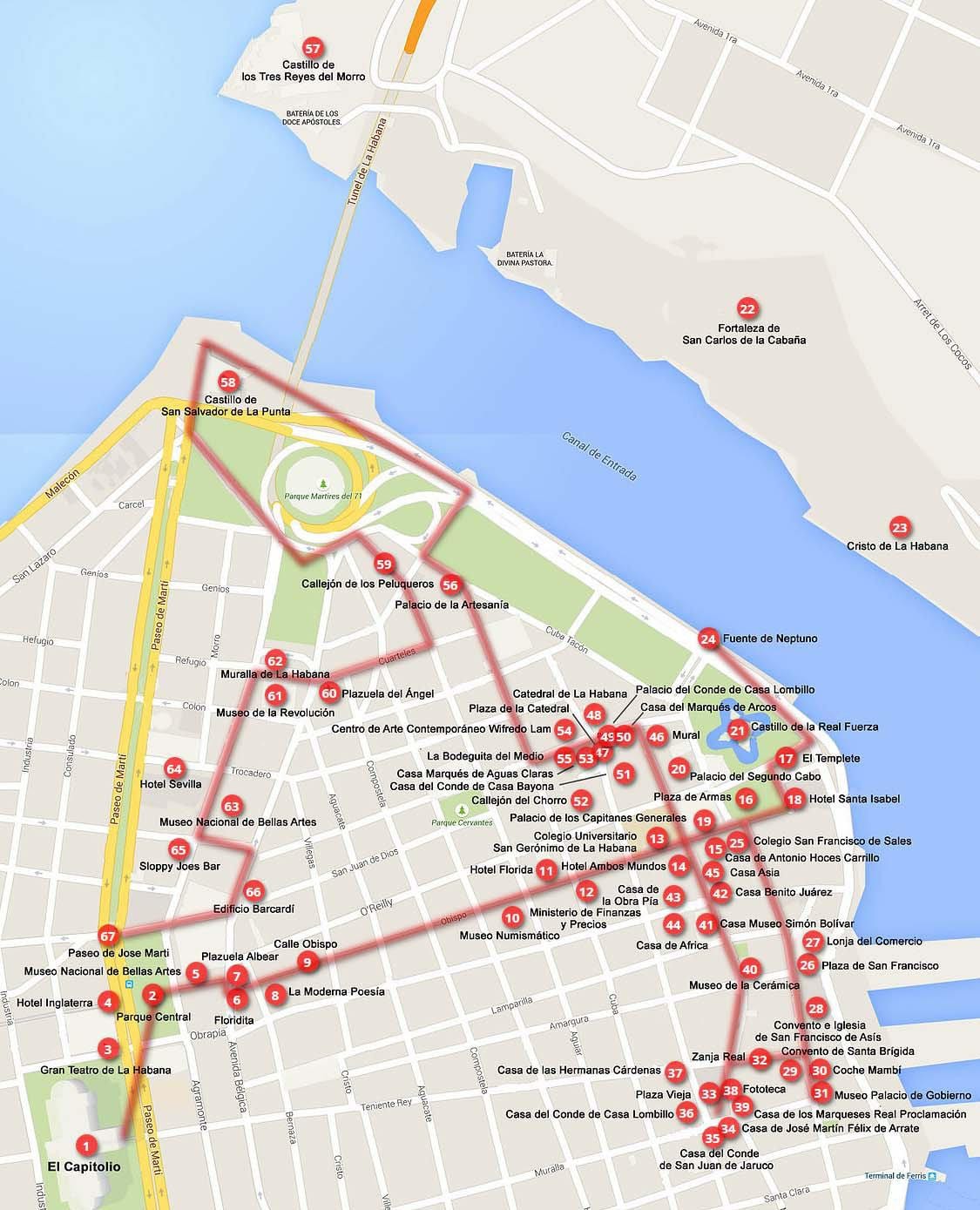 harta e Havana turne në këmbë