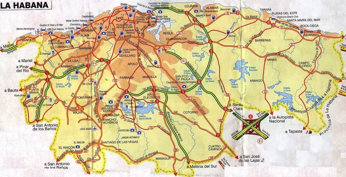 la Habana Kubë hartë