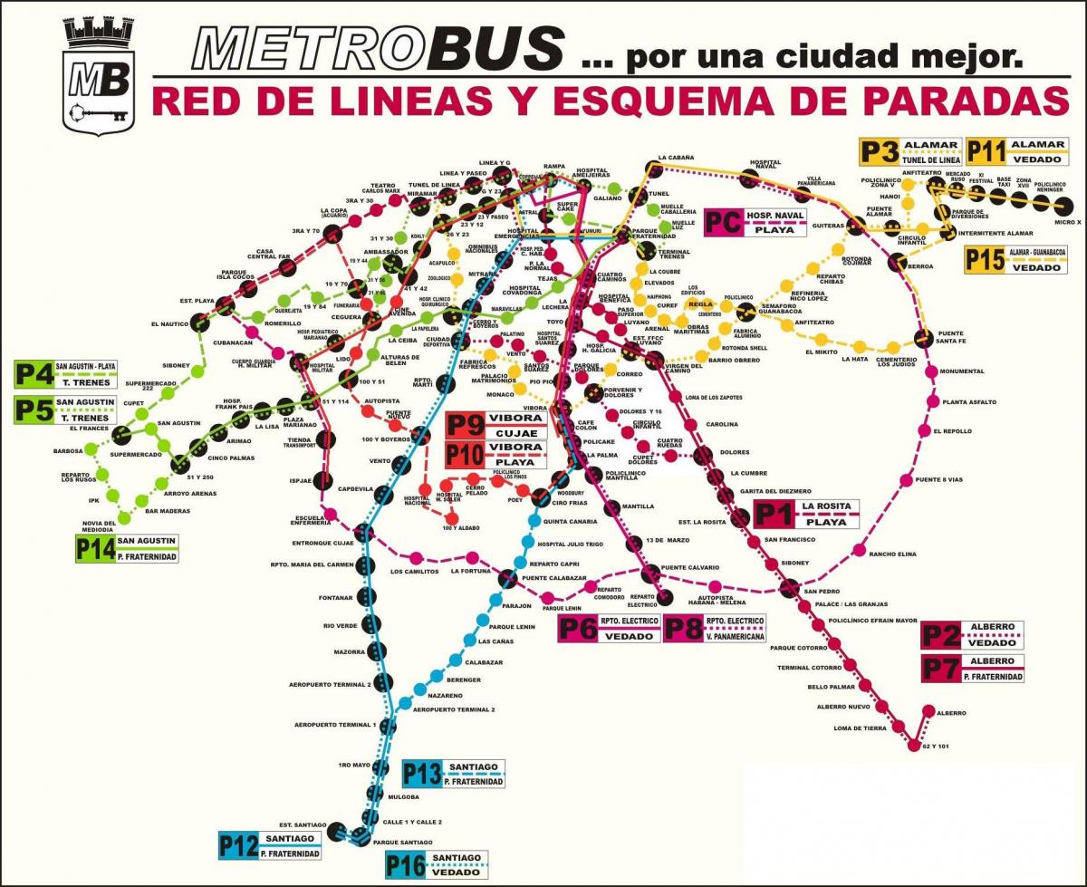 harta e viazul stacioni i autobusave në Havana